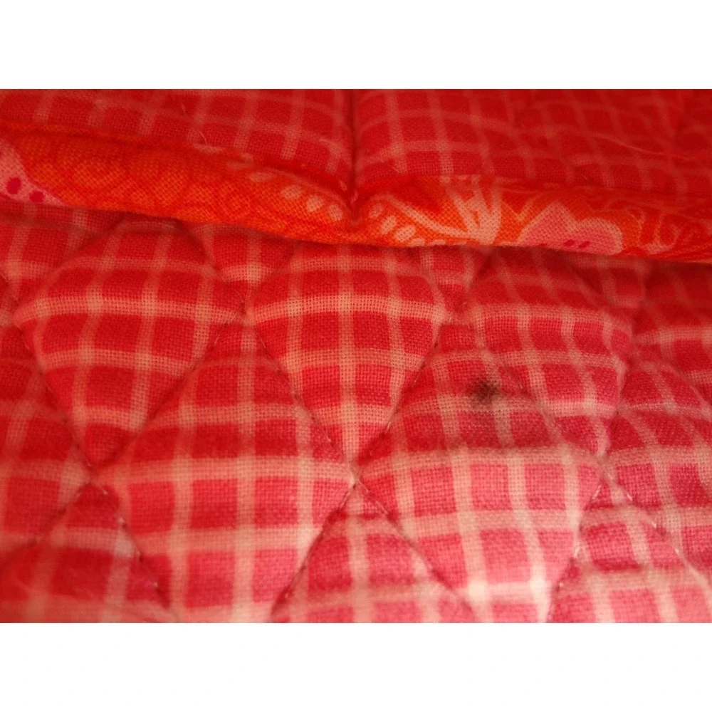 Vera Bradley Sherbert Paisley Quilted Cotton Tote Bag Orange Pink Yellow - Picture 8 of 8